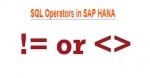 SQL Operators in SAP HANA